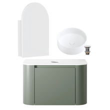Leon 750mm Wall Hung Vanity with Basin & Shaving Cabinet Package